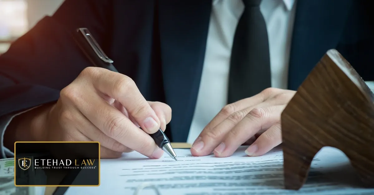 Attorney signing paperwork for a California slip and fall liability claim