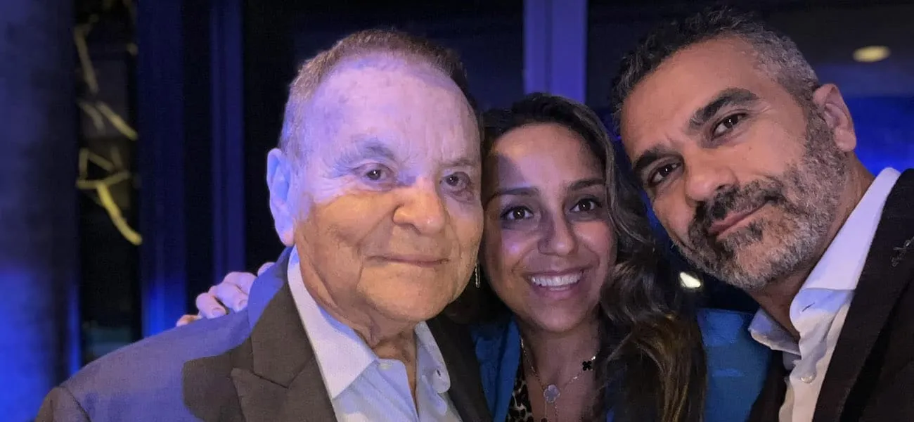 Simon and his wife, Malissa, with Leo David, founder of the Los Angeles chapter of the FIDF